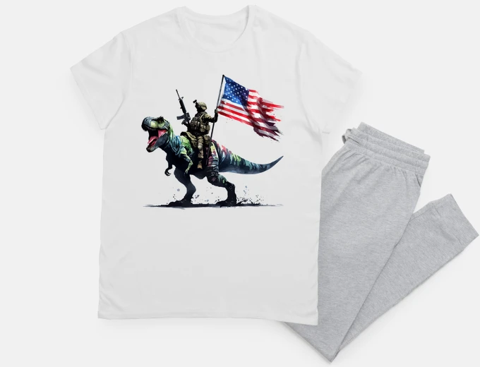 Pajama Soldier Riding on Tyrannosaurus