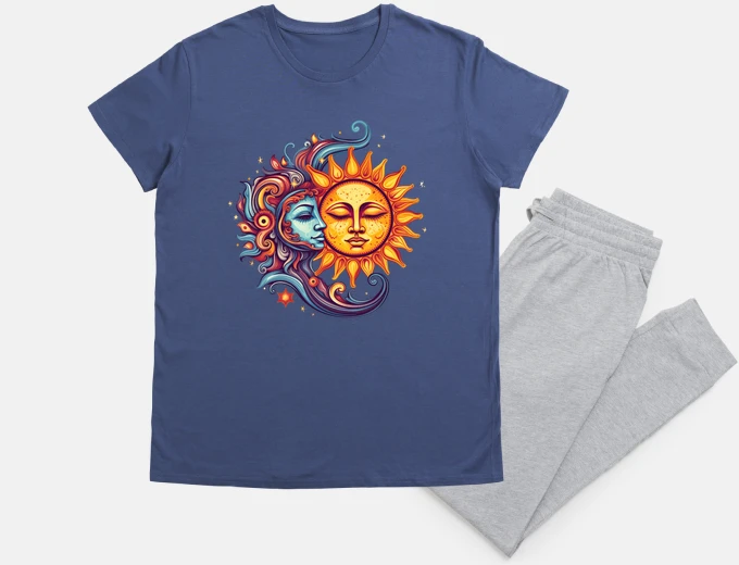 Pyjama soleil et la lune mode boho chic hippie nuit sommeil 