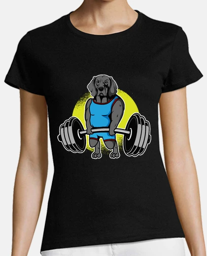 T-shirt sollevamento pesi weimaraner è diverten