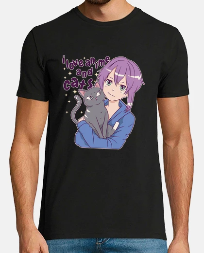 T-shirt solo una ragazza che ama gli anime e i gatti,