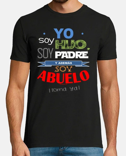T-shirt son, father and grandfather (dark background)