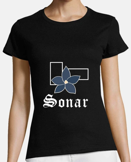 T-shirt soñar elegante arte floreale blu