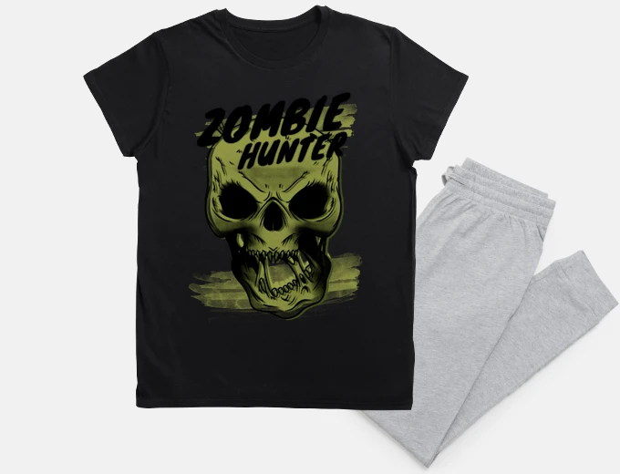 Pigiama sonno notturno del cacciatore di zombie del cranio