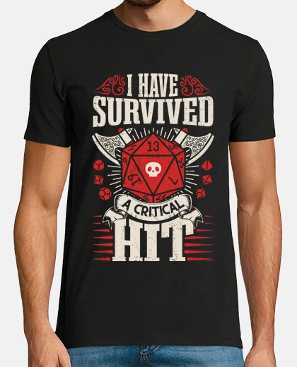 T-shirt sono sopravvissuto a un colpo critico -