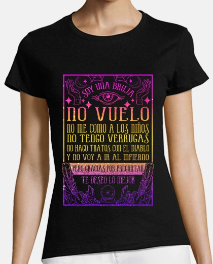 T-shirt sono una strega ma non volo occultismo tarocchi magia femminismo