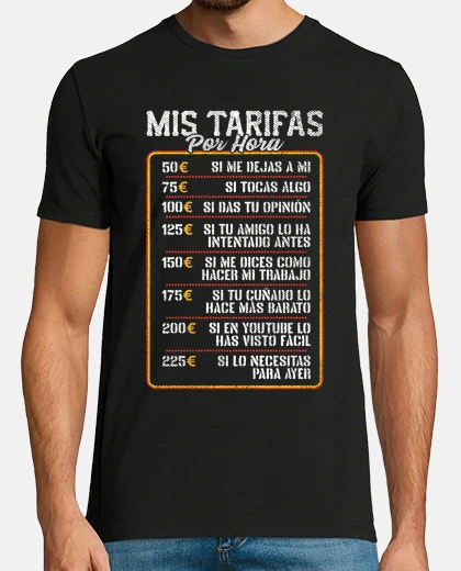 Camiseta Soporte Técnico Tarifa Por Horas Precio Regalo Día Del Padre