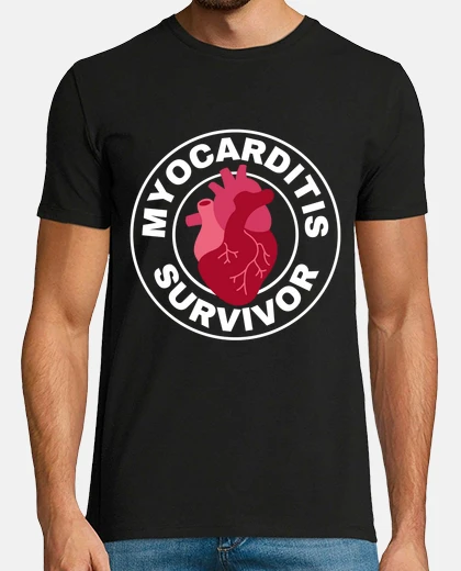 T-shirt sopravvissuto alla miocardite e rosso a