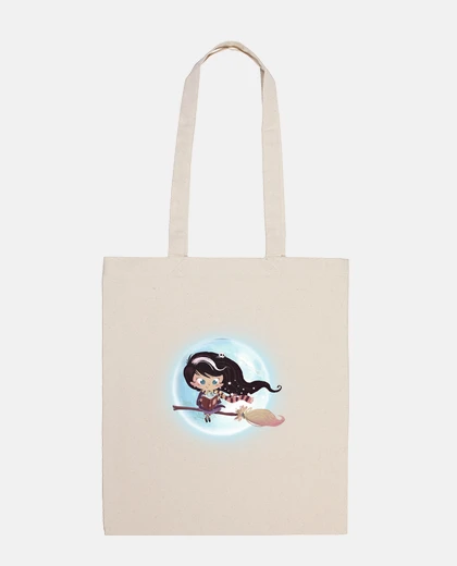 Sac sorcière volant par la lune