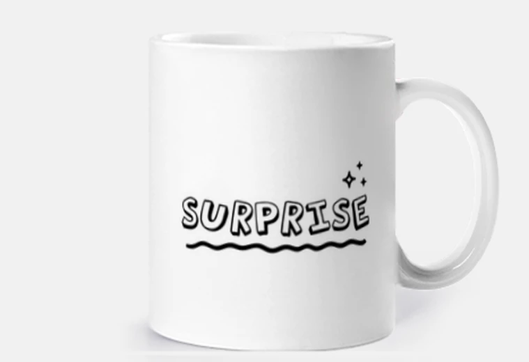 Tazza sorpresa, citazione, sorprendente, stupore, imprevedibile