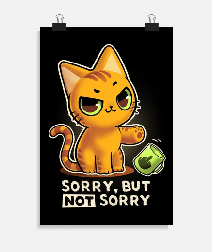 Poster sorry but not sorry - sassy cat