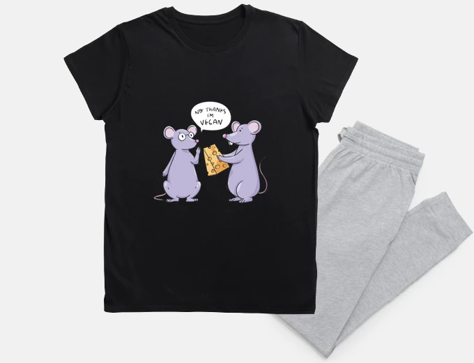 Pyjama souris , végan, humoristique , gruyère,