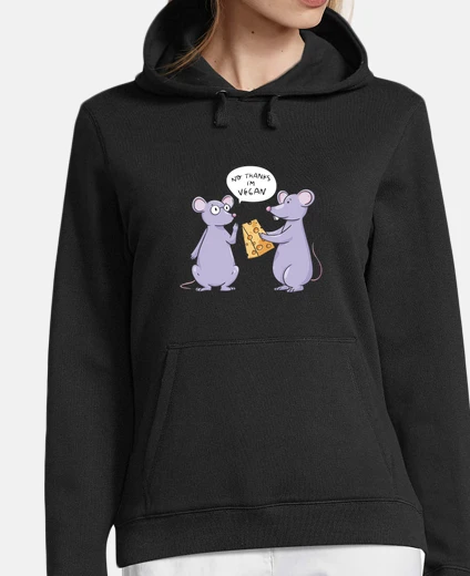Sweat souris , végan, humoristique , gruyère,