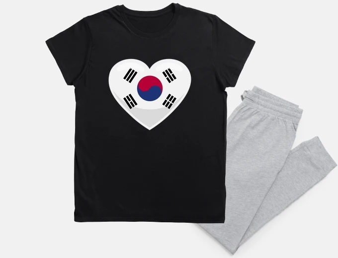 Pajama south korea flag in a heart