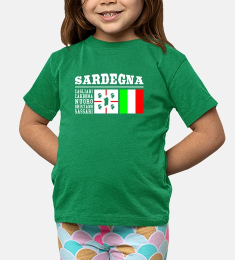 Abbigliamento Souvenir Sardegna, con mappa e 4 mori