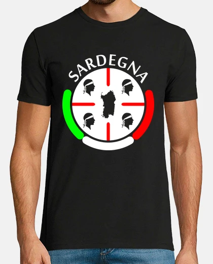 T-shirt Souvenir Sardegna, mappa 4 mori bandier