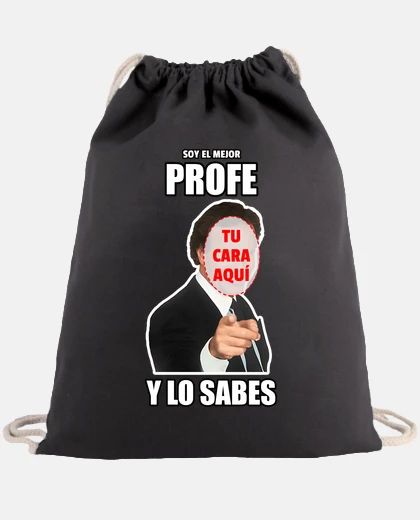 Bolsa soy el mejor profe cara personalizada - regalos profesores