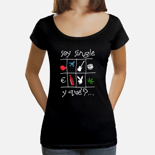 soy single fondo oscuro -  de chica de escote bajo