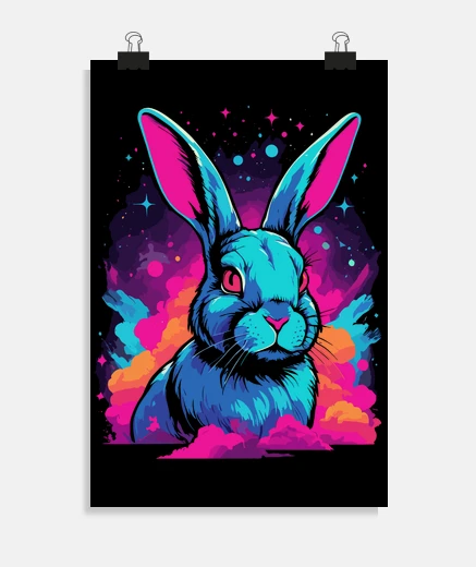 Poster Space Nebula Galaxy Rabbit Lovers Vapor