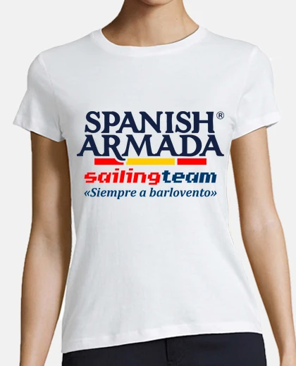 T-shirt spanish - donna, manica corta, bianco, qualità premium