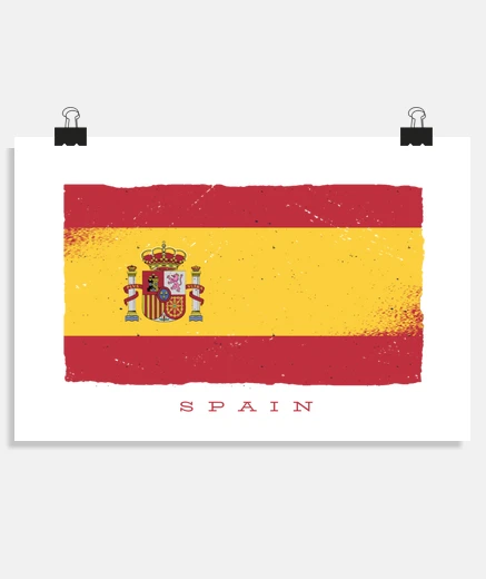 Poster spanish flag poster of spain, for home decoration or offer very trendy vintage grunge style