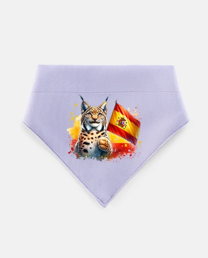 Mascotas spanish flag with a lynx europe world