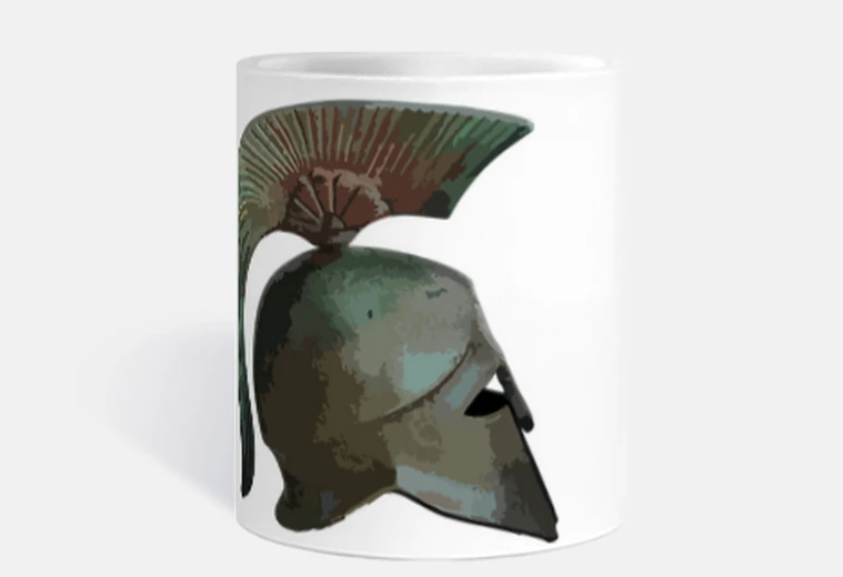 Cup spartan side hoplite warrior helmet