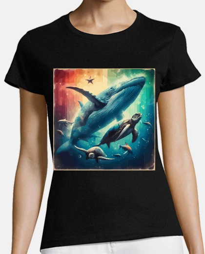 Tee-shirt spectre aquatique vie marine rétro