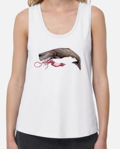 Sperm whale and giant squid t-shirt tostadora