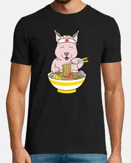Sphinx cat pet eating ramen