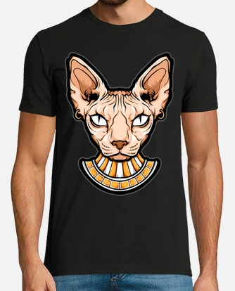 Sphynx egyptian cat head t shirt tostadora