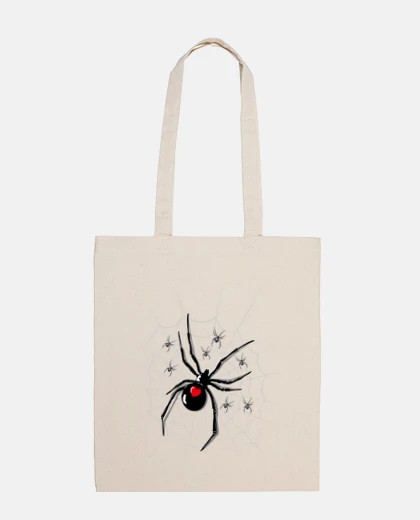 Bag spider web with scattered small spiders