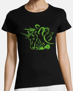spilled ink unicorn shape in green 4