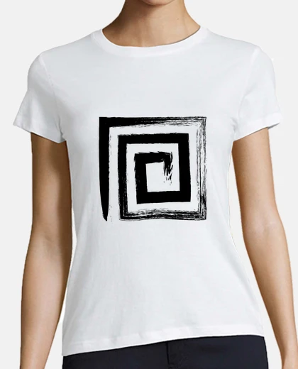 Tee-shirt spirale carrée - couleur noire