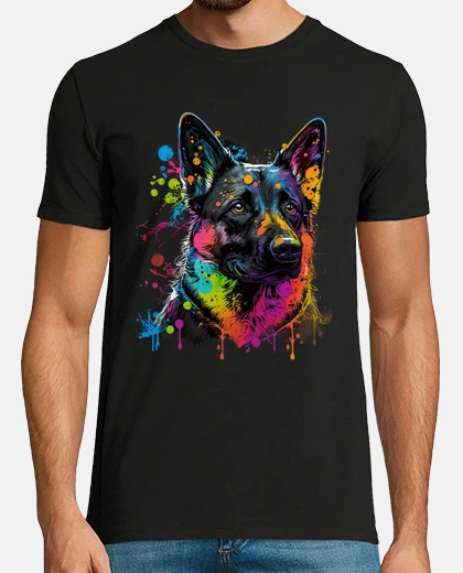 T-shirt Splash Art e Pop Art del pastore tedesc