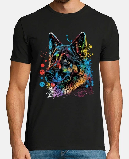 T-shirt Splash Art e Pop Art del pastore tedesc