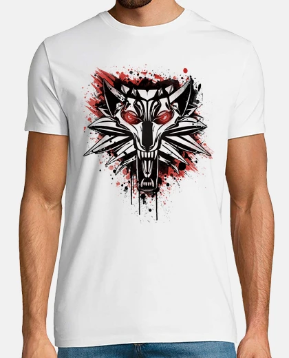Playera Splatter White Wolf