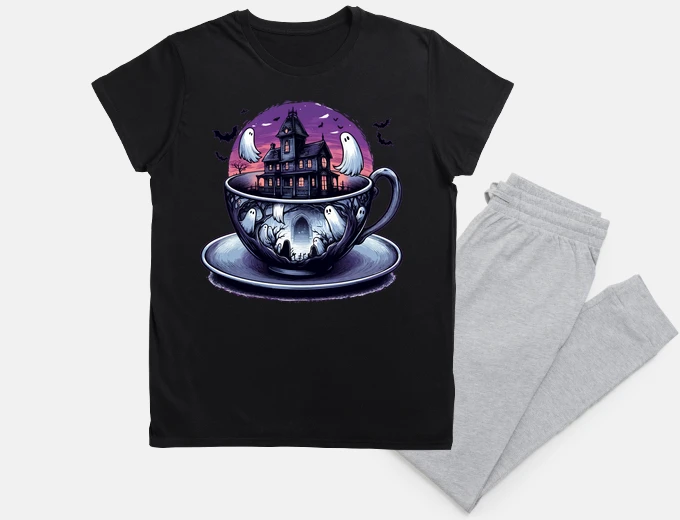 Pajama Spooky Halloween Haunted Tea Cup