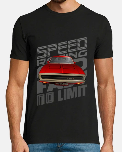 Tee-shirt Sport Dodge Charger Rouge 1970