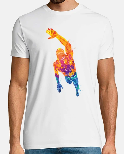 T-shirt sport nuotatore dell39acquerello
