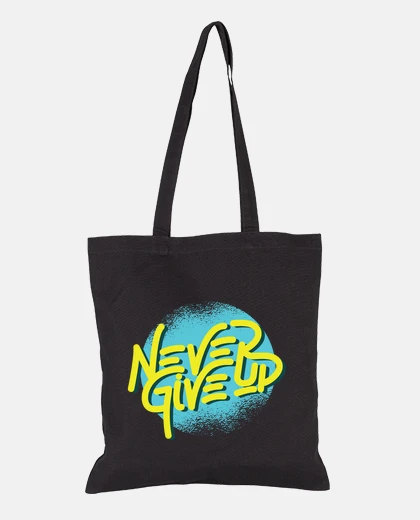 Bag sporty never give up courage bag swimming pool sport vacations shoping tote