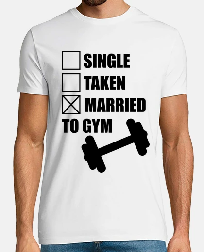 T-shirt sposato con muscuation, fitness, body building