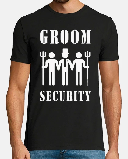 T-shirt sposo sicurezza addio al celibato night party bianco