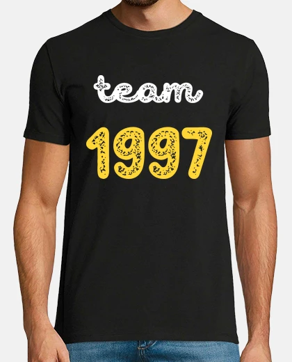 T-shirt squadra 1997 retrò vintage giallo anno