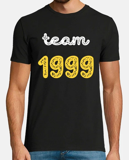 T-shirt squadra 1999 retrò vintage giallo anno