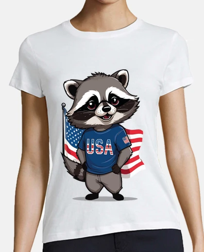 T-shirt squadra di supporto usa procione