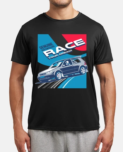 T-shirt squadra race automobilistiche vw golf racing tuning drifting