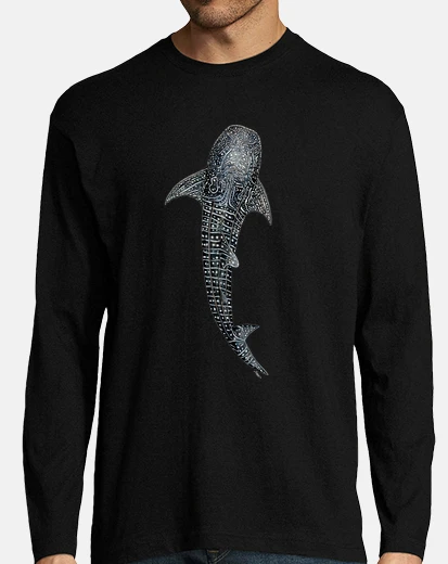 T-shirt squalo balena t-shirt da uomo manica lunga