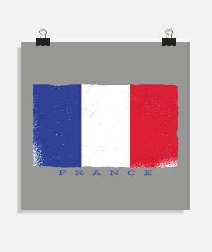 Poster square poster for home decoration, french flag of france