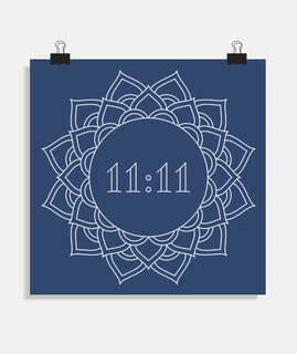 square mandala number 1111 poster
