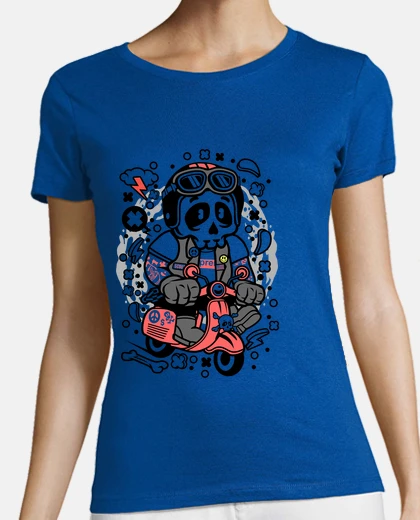 Tee-shirt squelette en scooter